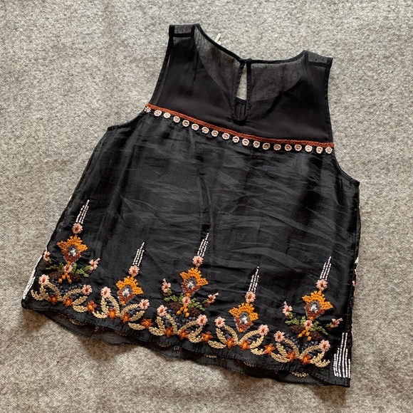 Anthropologie Floreat Beaded Embroidered Blouse - Picture 3 of 4